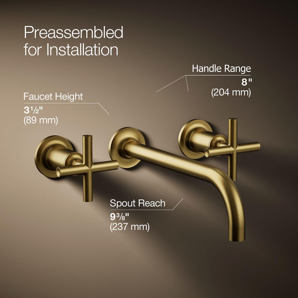 Purist Wall-mount Bathroom Sink Faucet Trim With 9-in, 90-degree